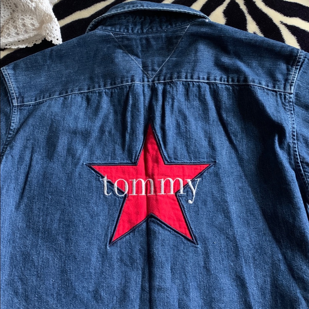 Vintage Tommy Hilfiger denim star shirt 90s Y2K